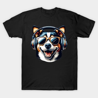 Taiwan Dog DJ Smiling with Energetic Beats T-Shirt